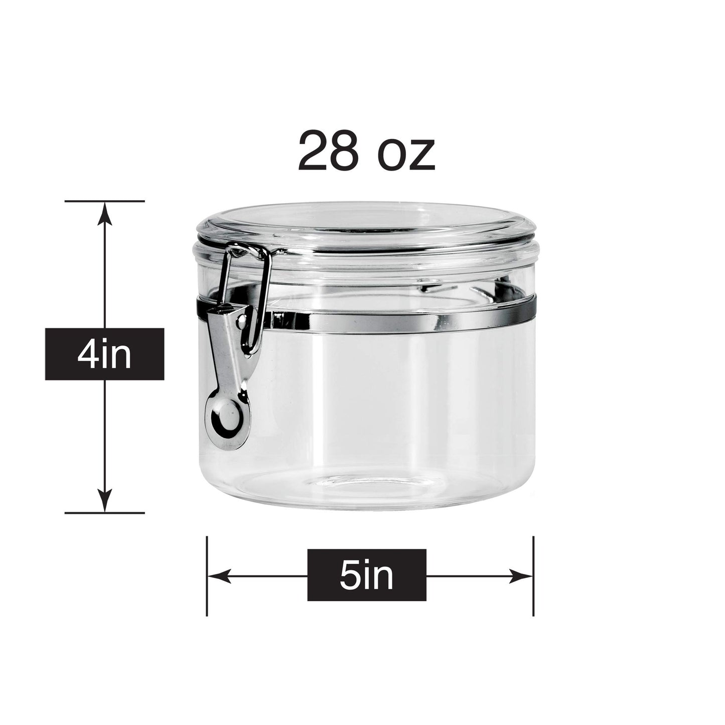 Clear Canister with Clamp Lid