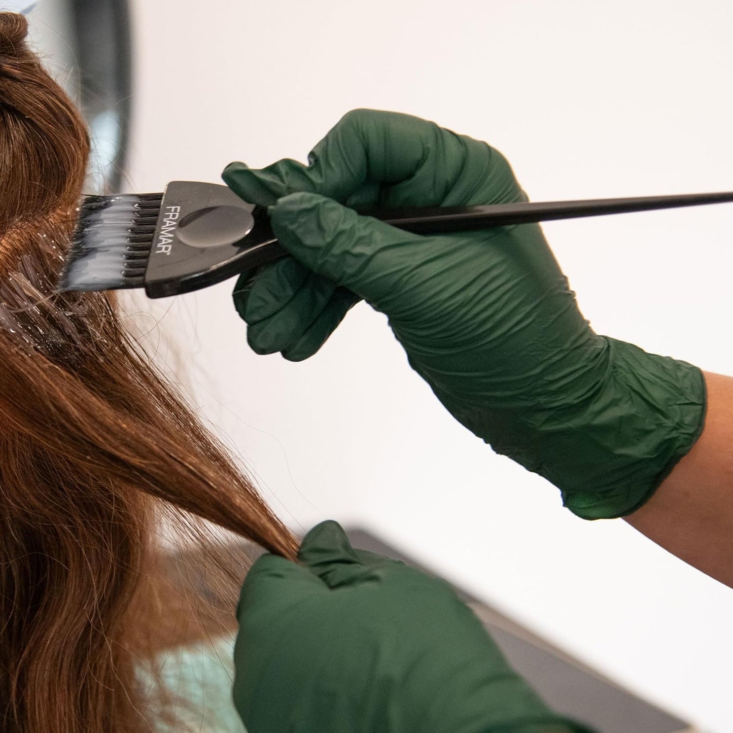 FRAMAR Biodegradable Green Gloves Latex Free Large – Disposable Nitrile Gloves Large, Cleaning Rubber Glove Disposable, Non Latex Hair Dye Glove 100 Pk