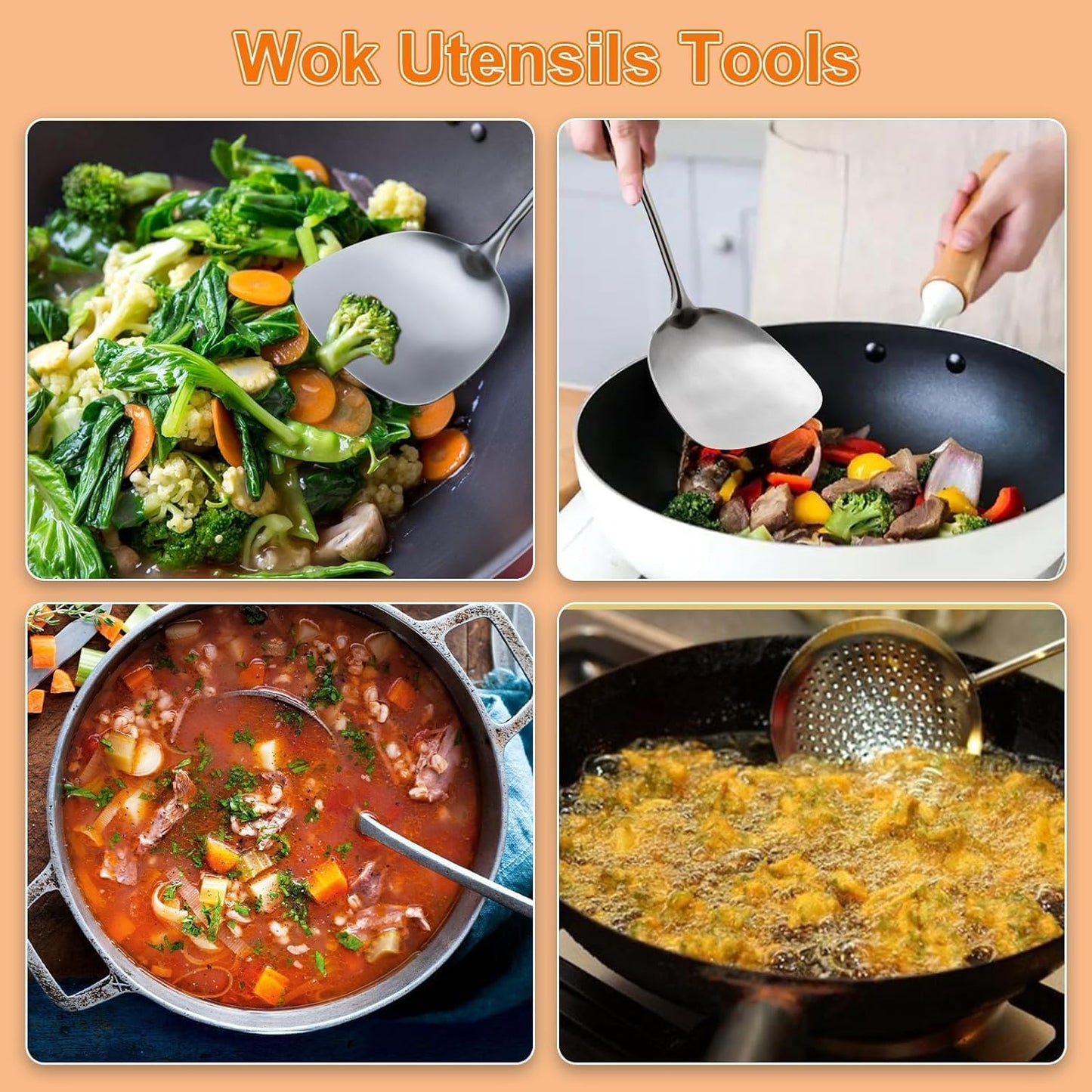 FJNATINH Metal Spatula,Wok Utensil Wok Spatulas for Kitchen Use Cooking Utensils Spatula for Cooking,Wooden Handle - Culinary Roots