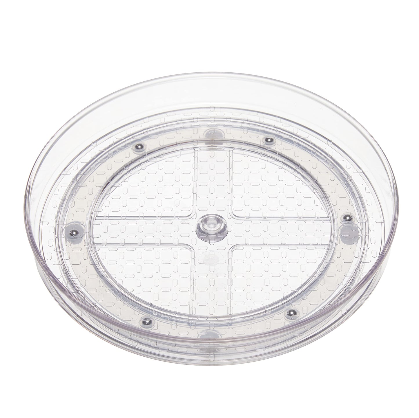 Clear Rotating Lazy Susan Turntable Organizer for Condiments (2 Count)