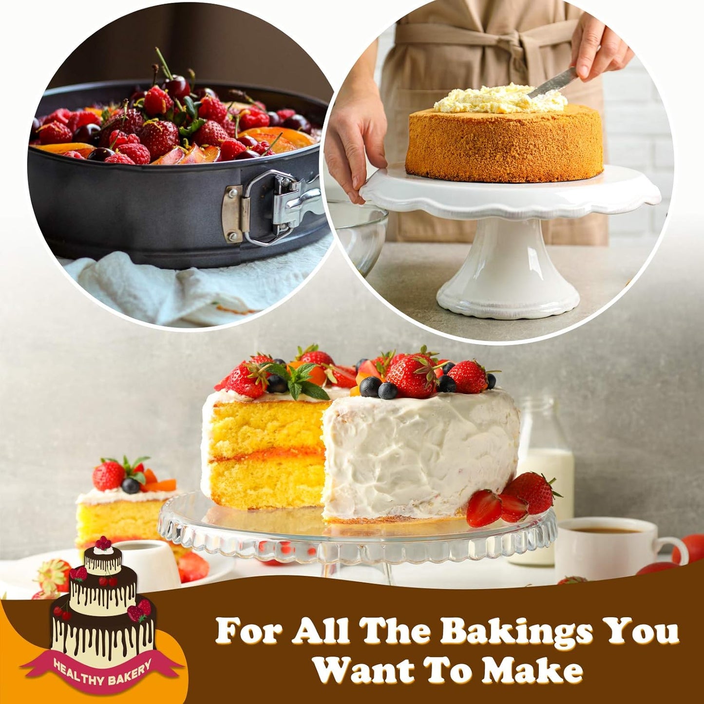 Hiware 8 Inch Non-stick Springform Pan with Removable Bottom - Leakproof Cheesecake Pan - Culinary Roots