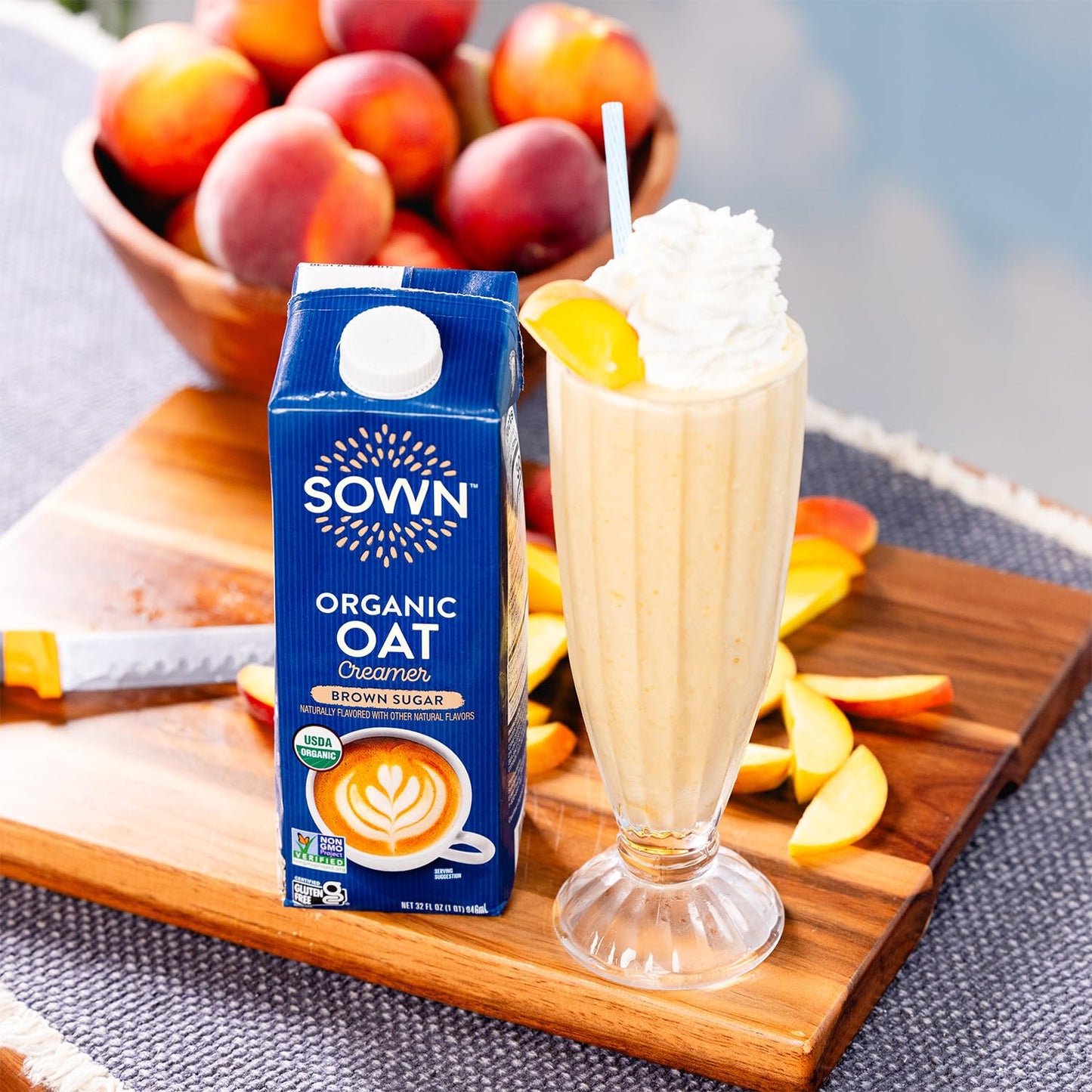 SOWN Organic Oat Creamer Brown Sugar - Barista Oat Milk Non Dairy Coffee Creamer - Plant Based, Dairy-Free, Vegan, Gluten-Free, Non-GMO, Shelf Stable - 32oz (Pack of 6)