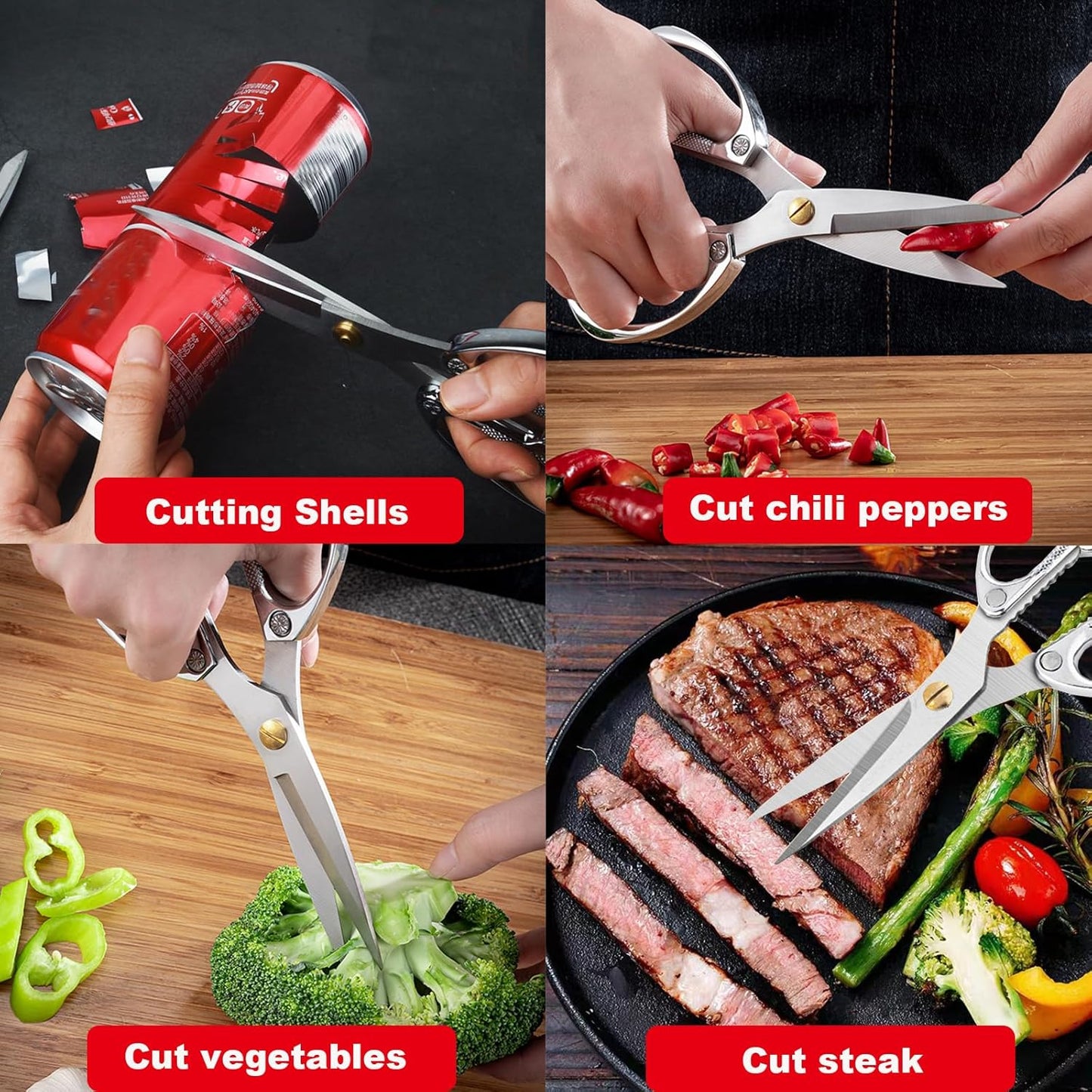 Kitchen scissors 2 Pack,Poultry Shears Heavy Duty Professional Stainless Steel Kitchen Shears,Utility Scissors Food Scissors for Turkey, Meat,Bone,Fish,Chicken,Vegetables,Herbs,BBQ - Culinary Roots