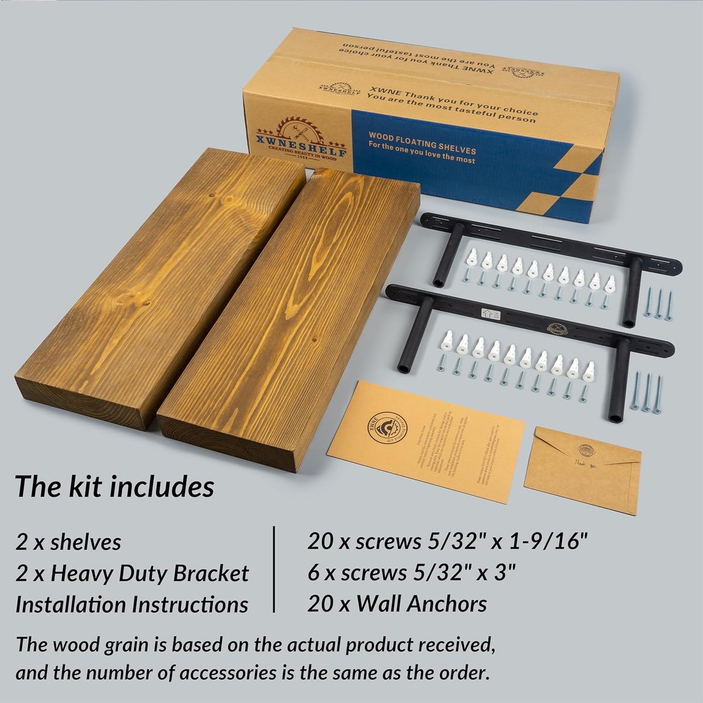 Rustic Floating Shelves 24 inch Long 8 inch deep Set of 2, Solid Wood Wall Shelves for Bathroom Living Room Kitchen,Book Shelf for Wall, Wall Mounted Shelves with Hidden Bracket- Walnut