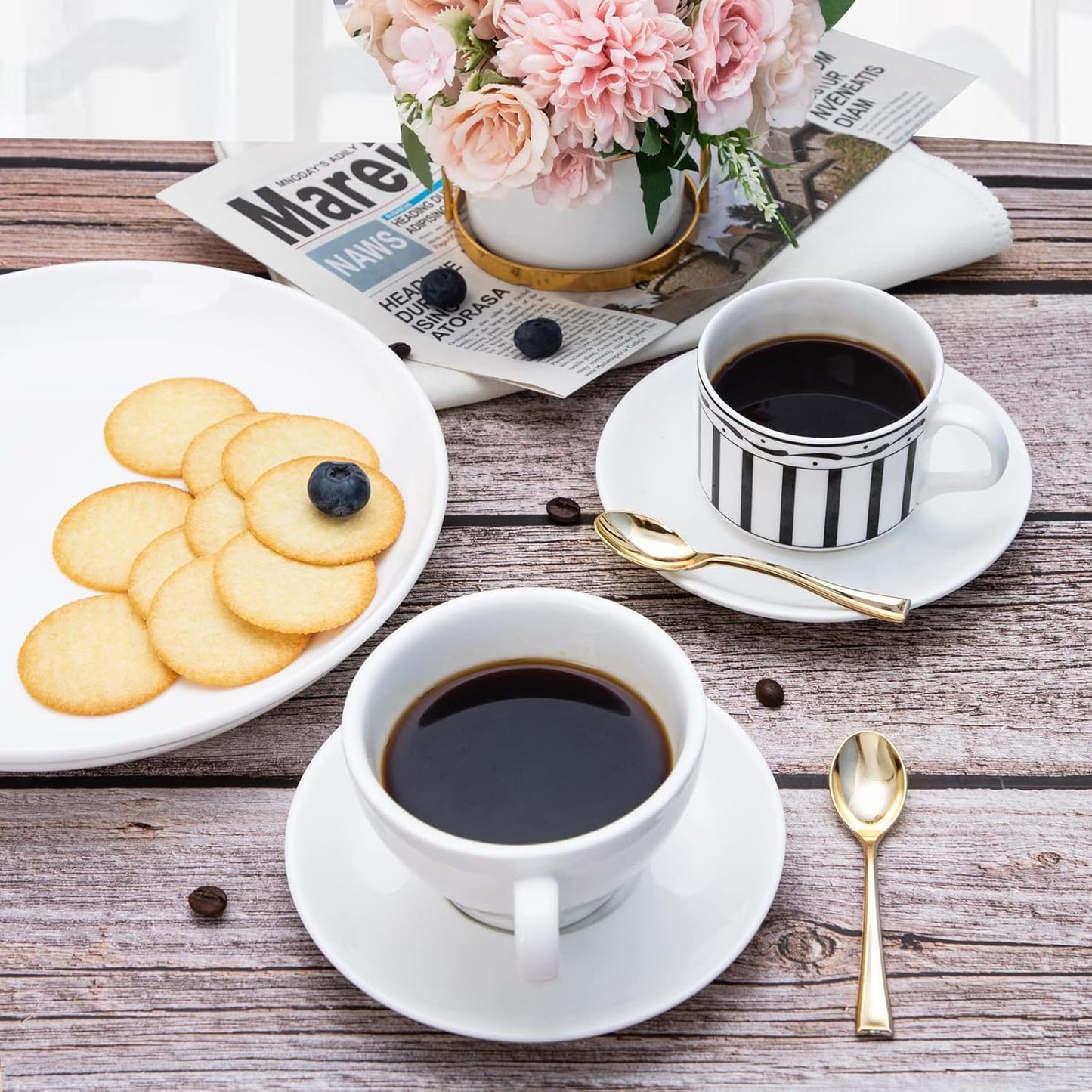 WDF 300 Pieces Plastic Gold Mini Spoons - 4 Inches Gold Plastic Tasting Spoons for Desserts, Heavy Duty Disposable Spoons Perfect for Coffee, Cake, Desserts, Appetizers