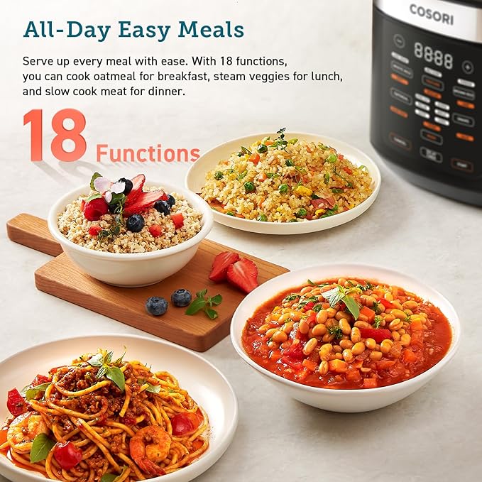 COSORI Air Fryer TurboBlaze 6.0-Quart Compact Airfryer & Electric Pressure Cooker 6 Quart & 18 Functions Rice Cooker