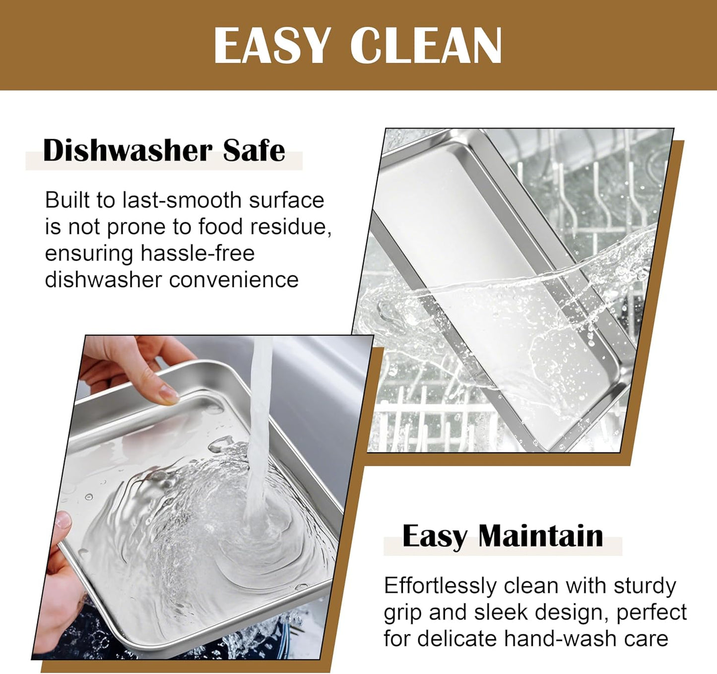 E-far Baking Sheet with Wire Rack (2 Pans + 2 Racks), Stainless Steel Cookie Sheets Pan & Cooling Rack for Baking Cookies Cake, Non Toxic & Heavy Duty, Oven & Dishwasher Safe, 12.4 x 9.7 x 1 Inch - Culinary Roots