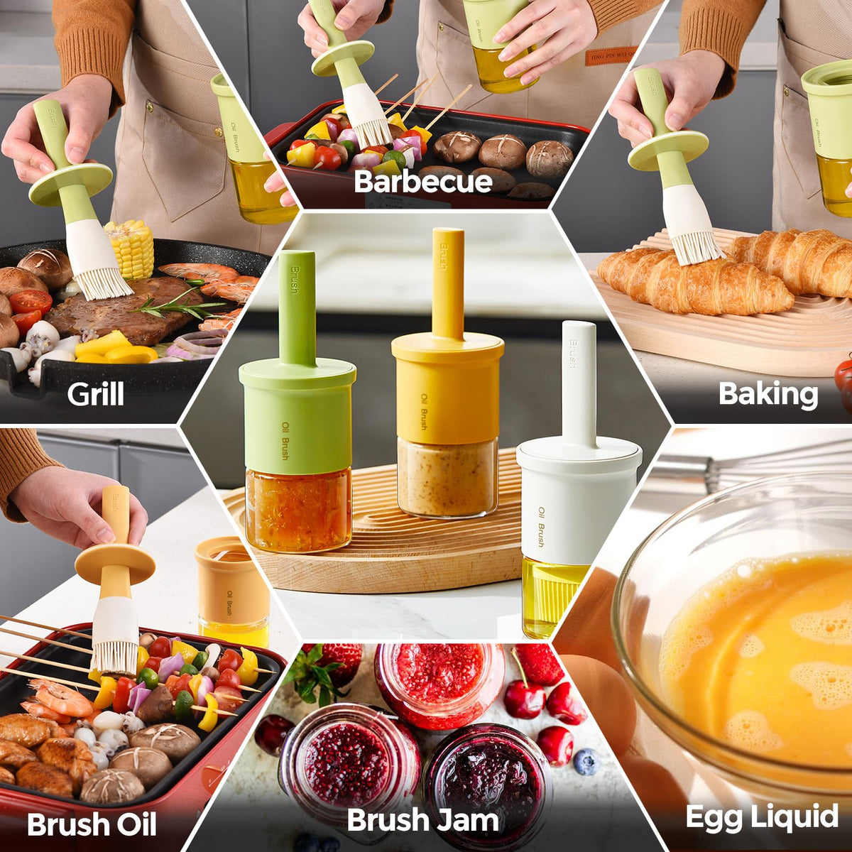 Oil Dispenser with Brush for Kitchen