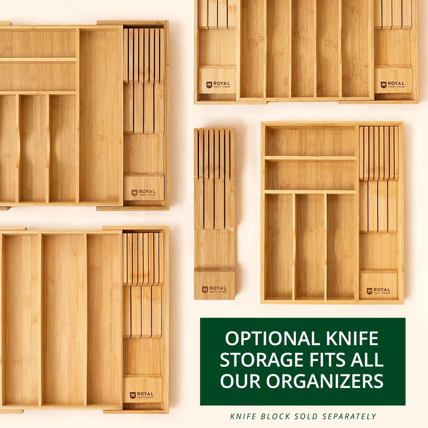 Luxury Bamboo Kitchen Drawer Organizer