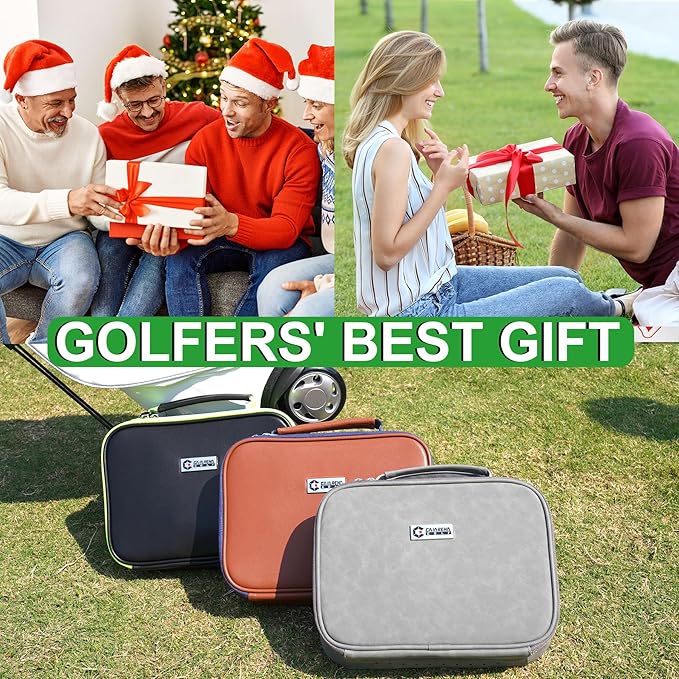GAIARENA Golf Essential Accessories Kit with Luxury Carrying Case Bag, Golf Gift for Golfers, Golf Ball Liner Towel Cleaning Brush Divot Repair Tool Club Groove Sharpener