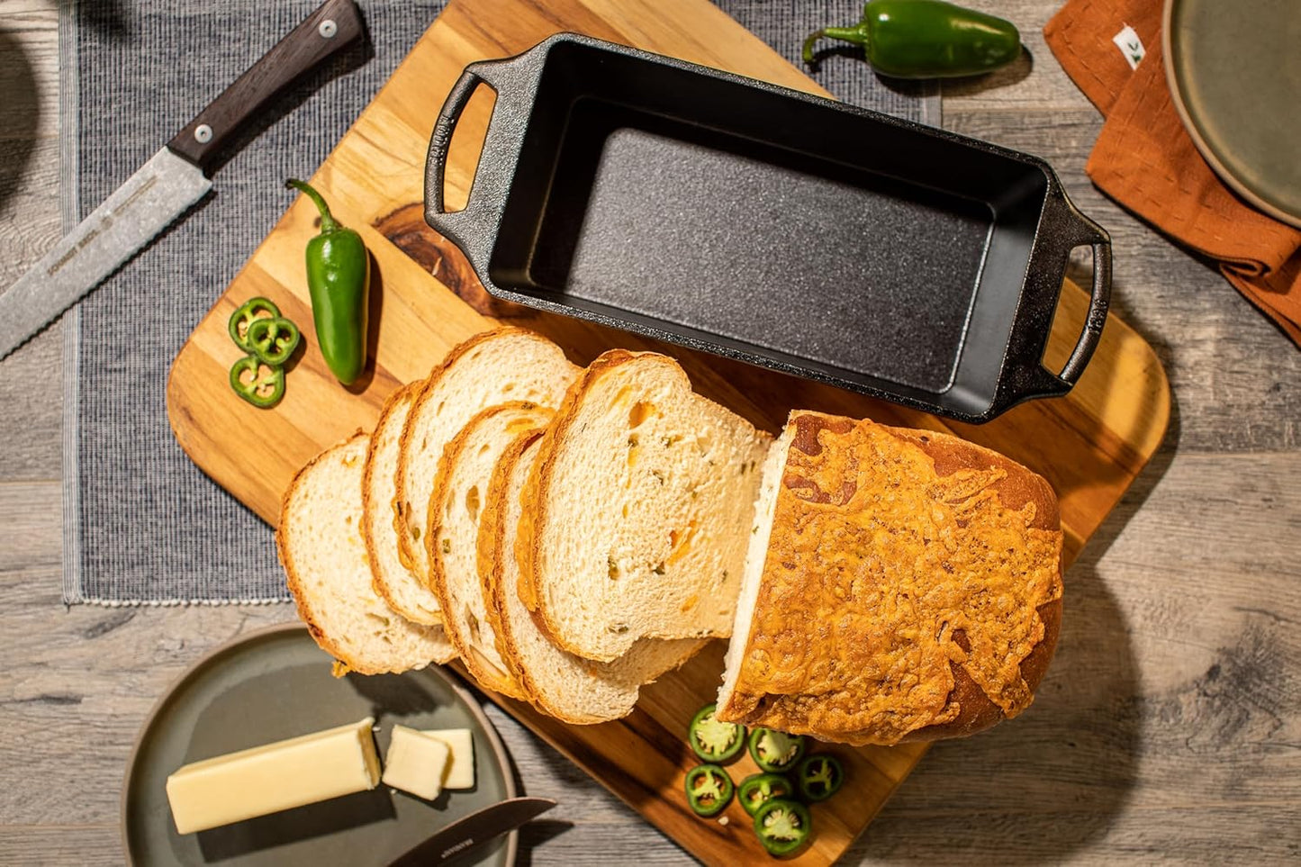 Lodge 10 Inch Pre-Seasoned Cast Iron Loaf Pan - Dual Handles - Unparalleled Heat Retention for Consistent, Even Baking - Black - Culinary Roots