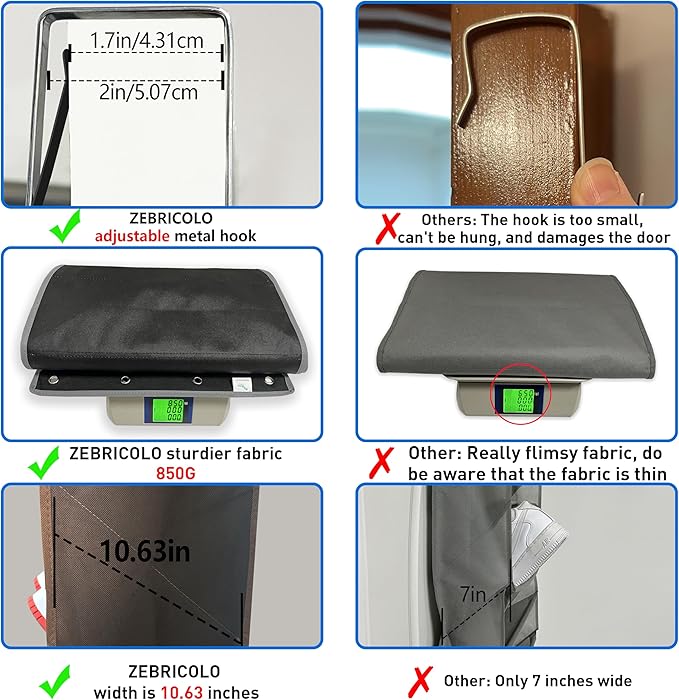 Over The Door Shoe Organizer, 70 Pounds Large Capacity, 20-30-Pair shoe organizer, Heavy Duty-Extra Deep Pockets ,Anti-Scratch Hooks & FSC-Certified Bamboo ,Engineered for Men’s Size 13 shoe,coffee