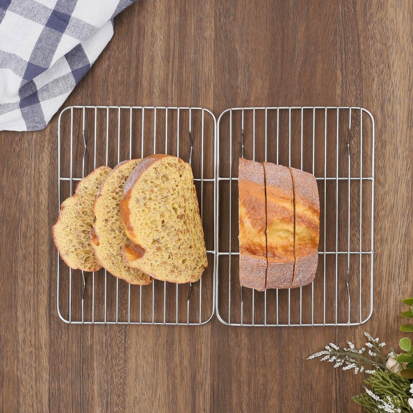 2 Pack Cooling Rack for Baking, Homikit 8.7 * 6.3 Inch Small Stainless Steel Metal Roasting Grilling Cooking Racks, Fits Small Toaster Oven, Dishwasher Safe, Heavy duty & Rust Resistant - Culinary Roots