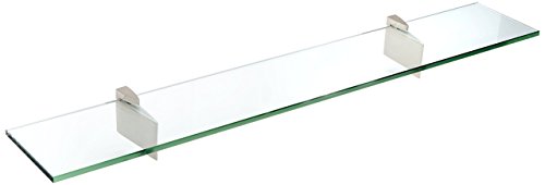 4.75" x 33" Brushed Steel Raven Glass Shelf