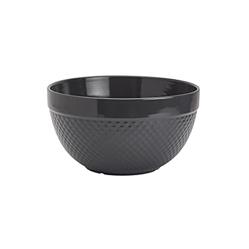 Tabletops Gallery Hobnail Style 4 Piece Timeless Grey Stoneware Nesting Mixing Bowl Set for Baking and Cooking