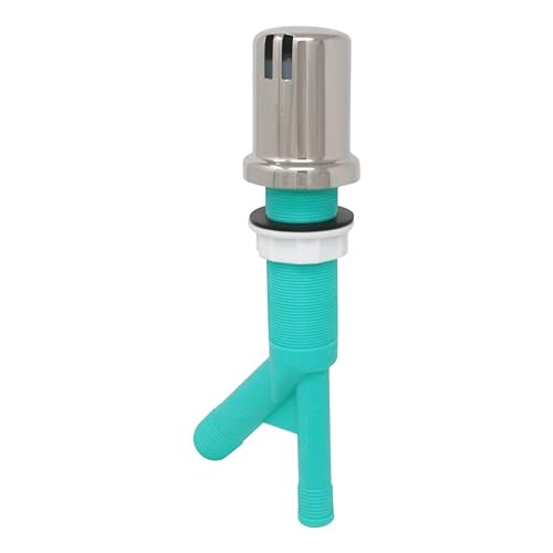 Dishwasher Air Gap with Skirted Polished Nickel Brass Cap and Extra Long Threaded Body for Thick or Thin Kitchen Countertops