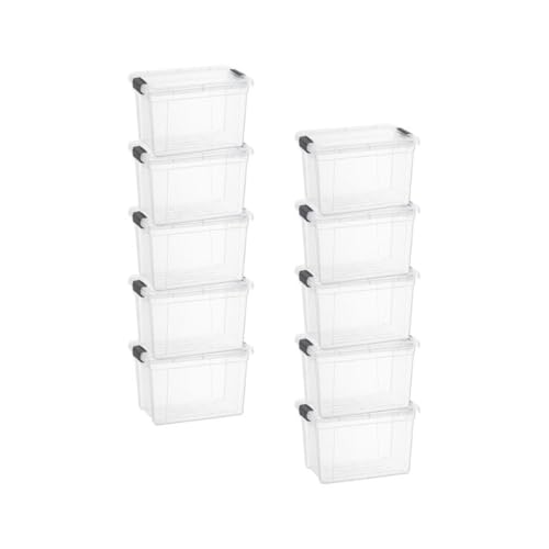 2.5 Quart Clear Plastic Storage Boxes with Lids (10 Count)
