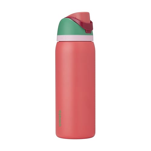FreeSip Stainless Steel Water Bottle 32 oz Strawberry Fields