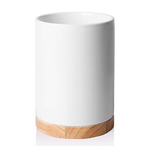 Sweejar Kitchen Utensil Holder with Wooden Bottom
