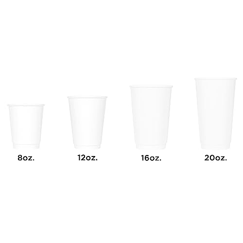 10 oz Double Wall Insulated Coffee Cup [500 Count] White Paper Hot Cup
