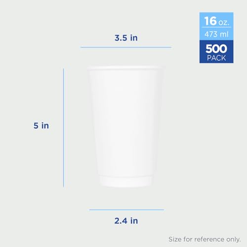 C KIC516W 16 oz Insulated Paper Hot Cup (500 Count)