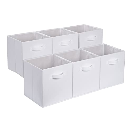 Collapsible Fabric Storage Cubes Organizer with Handles (6 Count)