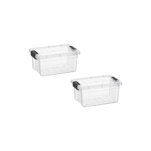 1.05 Quart Mini Clear Plastic Storage Container with Lid (2 Count)