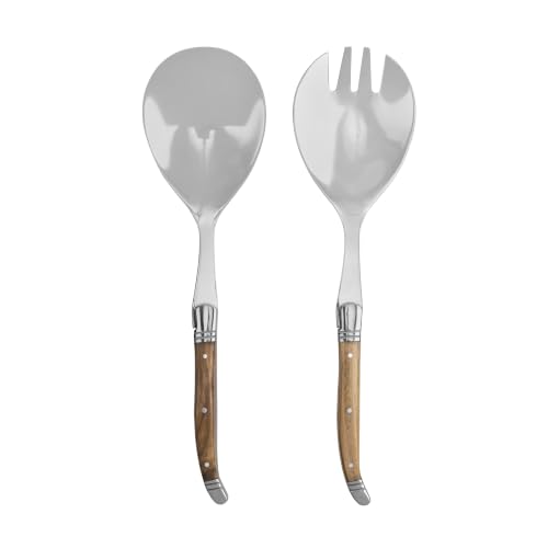 Laguiole 2 Piece Olive Wood Salad Server Set