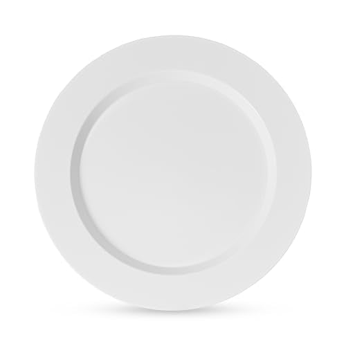100 Elegant White Plastic Plates Set (100 Count)