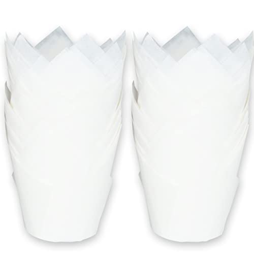 Large size White Tulip Baking Cups 2 (130 Count)