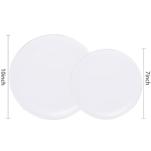 200PCS Silver Plastic Plates (200 Count)