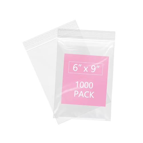 1000 Pcs 6" x 9" Plastic Zip Poly Bags (1000 Count)