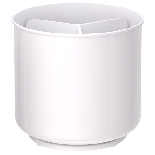 Plastic Rotating White Utensil Holder for Kitchen Counter