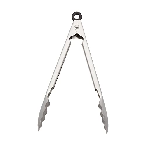 Gourmet Stainless Steel Serving Tongs with Hang Hook and Secure Closing Lock