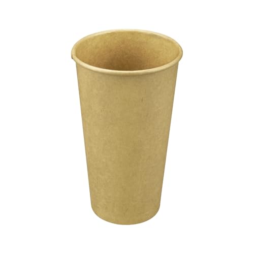 20oz Kraft Paper Coffee Cups [600 ct] Disposable (600 Count)