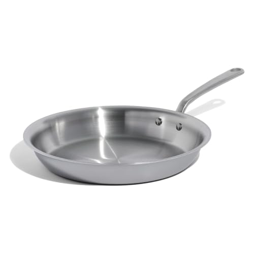 Cookware - 12-Inch Stainless Steel Frying Pan - 5 Ply Stainless Clad - Professional Cookware - Crafted in Italy - Induction Compatible