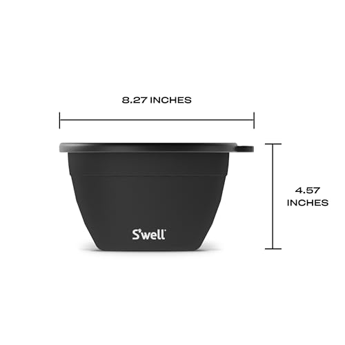 S’well Stainless Steel 64oz Salad Bowl Kit in Onyx