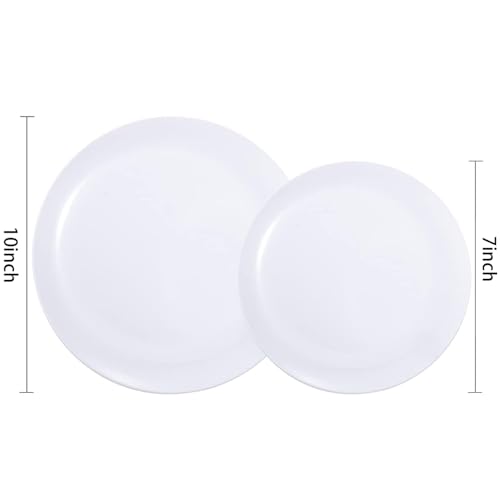 200 Pieces White Plastic Plates Disposable (200 Count)
