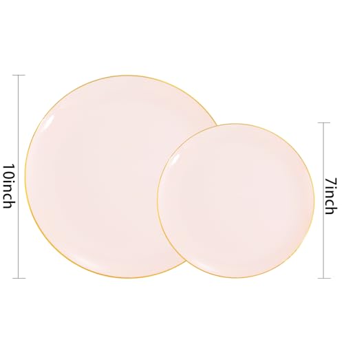 200Pieces Pink Plastic Plates (200 Count)