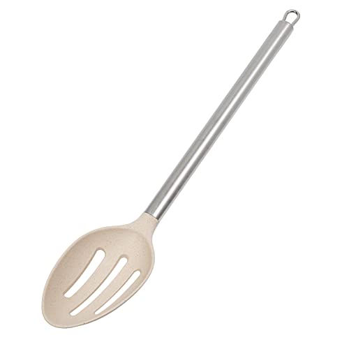 Cream Wheat Straw Slotted Spoon with Stainless Steel Handle Kitchen Utensils