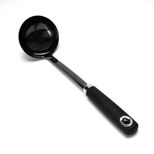 12 Inch Black Stainless Steel Soup Ladle