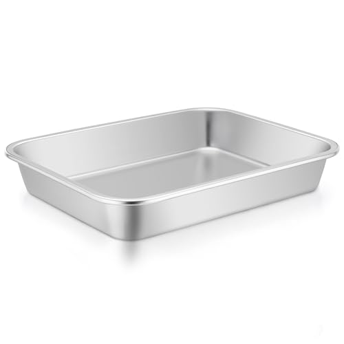 Lasagna Pan 10.6 x 8.3 x 1.7inch Stainless Steel Cake Brownie Pan