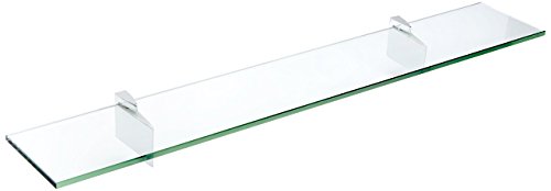 4.75" x 18" Chrome Raven Glass Shelf