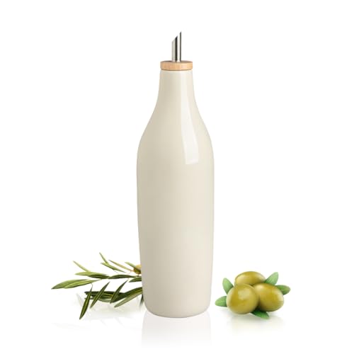 Sweejar Matte Ceramic Olive Oil Dispenser Bottle with Spout