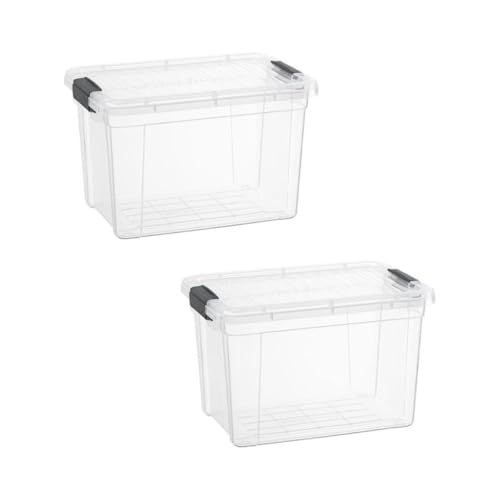 2.5 Quart Clear Plastic Storage Boxes with Lids (2 Count)