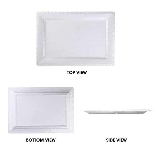 Embossed effectSet of 2 melamine rectangular serving trays (2 Count)