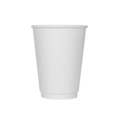 12 oz Double Wall Insulated Coffee Cup [500 Count] White Disposable Paper Hot Cup