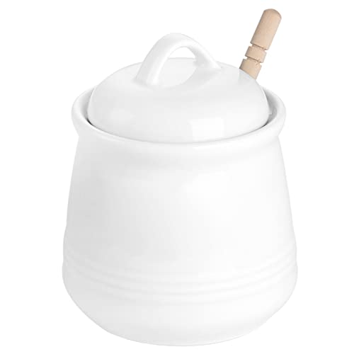 Ceramic Honey pot with Lid and Honey Dipper