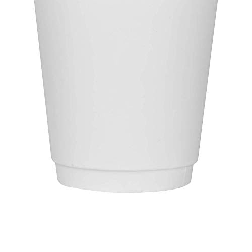 12 oz Double Wall Insulated Coffee Cup [500 Count] White Disposable Paper Hot Cup
