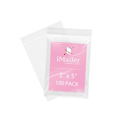 100 Pcs 3" x 5" Clear Small Zip Bag (100 Count)